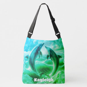 Sac Ajustable Monogramme Bleu & Vert Dolphins Océan
