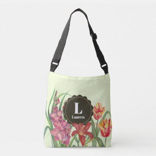 Sac Ajustable Monogramme Couleur chaude Floral Printemps Blooms