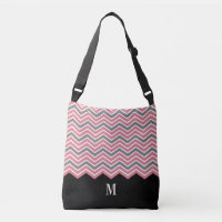 Monogramme de Chevron gris rose classique
