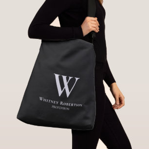 Sac Ajustable Monogramme et profession noir/blanc sur mesure