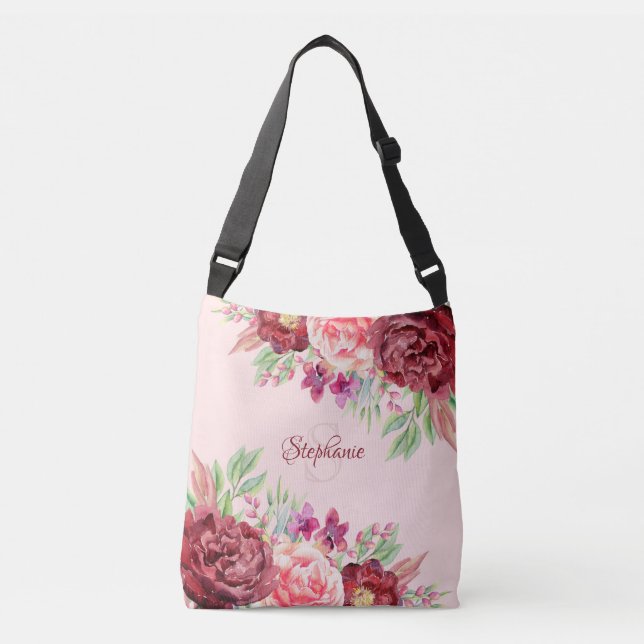 Sac Ajustable Monogramme floral Bourgogne (Devant)