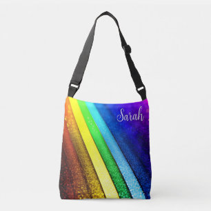 Sac Ajustable Monogramme Moderne Arc-en-Ciel & Fierté Glam