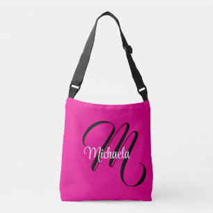 Sac Ajustable Monogramme moderne minimaliste nom initial rose ch