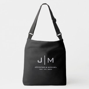Sac Ajustable Monogramme moderne personnalisé Mariage Couple Gra