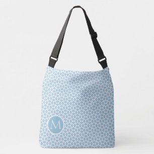 Sac Ajustable Monogramme personnalisé Motif Cage bleu et blanc