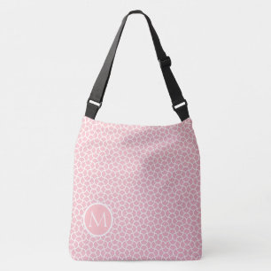 Sac Ajustable Monogramme personnalisé Motif de cage rose et blan