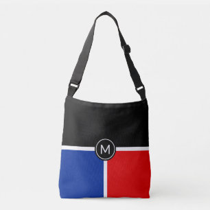 Sac Ajustable Monogramme sur Black, Blue, Red Crossbody Bag