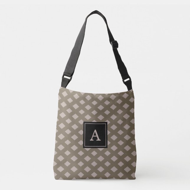 Sac Ajustable Monogramme sur diamant beige clair Motif géométriq (Devant)