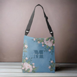 Sac Ajustable Monogramme sur mesure rose Floral initial