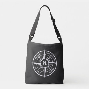Sac Ajustable Monographie d'emblème de compas noir et blanc