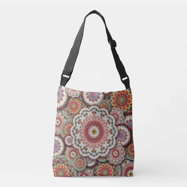 Sac Ajustable mosaïque damas perse fleurs mandala chic élégant (Devant)