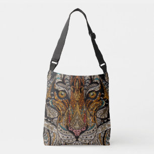 Sac Ajustable Mosaïque de Masque de Tigre Tribal Coloré