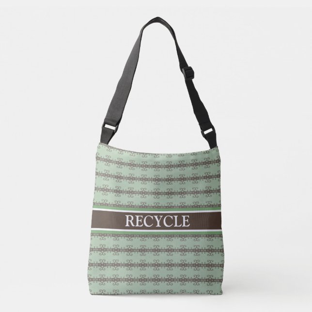 Sac Ajustable Motif abstrait brun moderne sur vert olive (Devant)