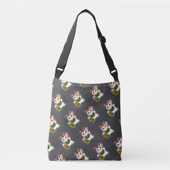 Sac Ajustable Motif Chat Chat Japonais Chance Noir (Devant)