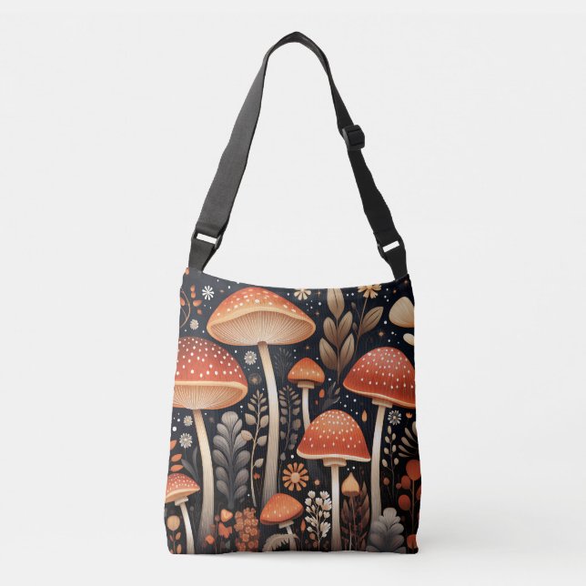 Sac Ajustable Motif de champignons Boho Woodland (Devant)