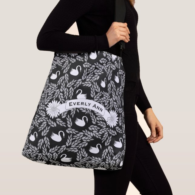 Sac Ajustable Motif de cygne noir et blanc (De près)