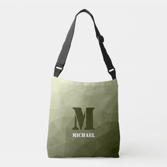Sac Ajustable Motif de maille géométrique vert clair de l'armée (Devant)