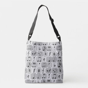 Sac Ajustable Motif de notes de musique géométrique monochrome é