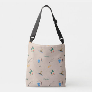 Sac Ajustable Motif de pêche sur brun