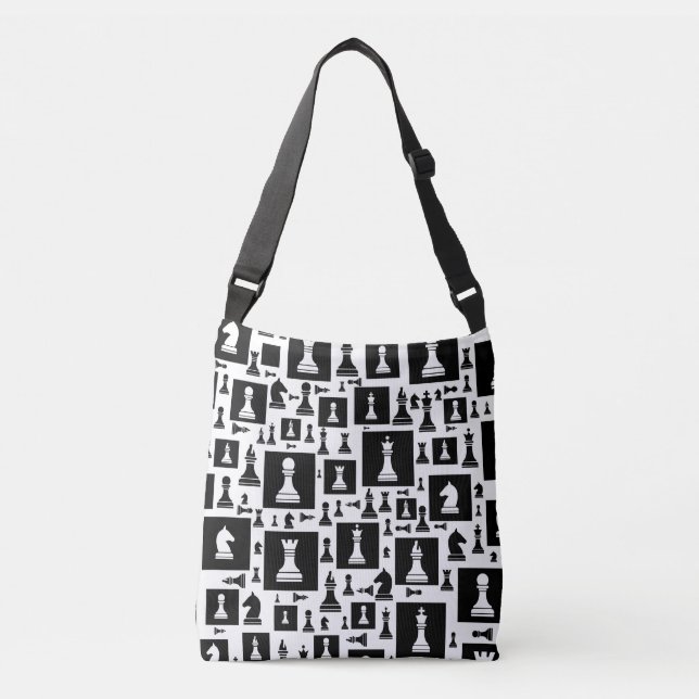 Sac Ajustable Motif de pièces d'échecs - noir et blanc (Devant)