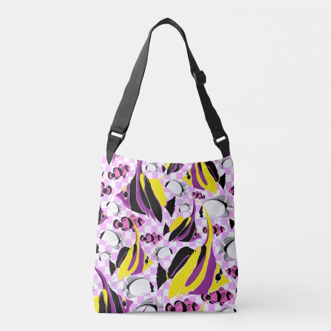 Sac Ajustable Motif de poissons tropicaux Barrière de mer coloré (Devant)