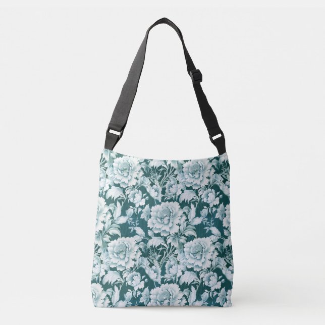 Sac Ajustable Motif de rose vert blanc/vert (Devant)