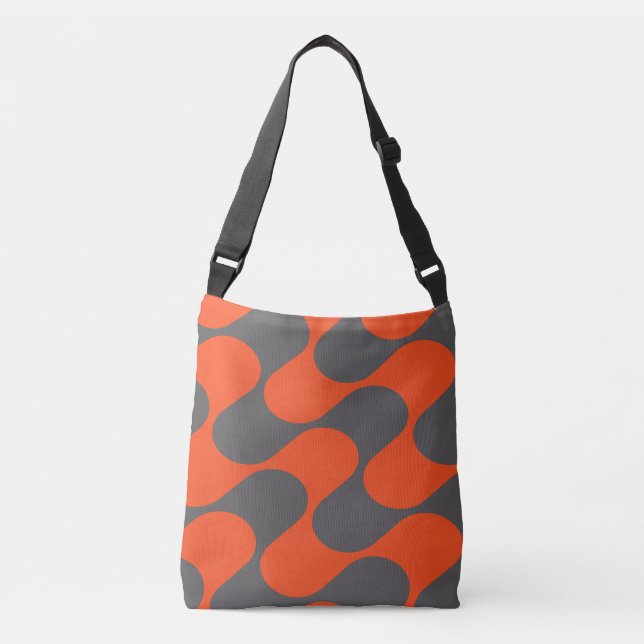 Sac Ajustable Motif Géométrique Abstrait Orange Et Gris Moderne (Devant)