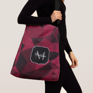 Sac Ajustable Motif géométrique rose magenta noir Monogramme