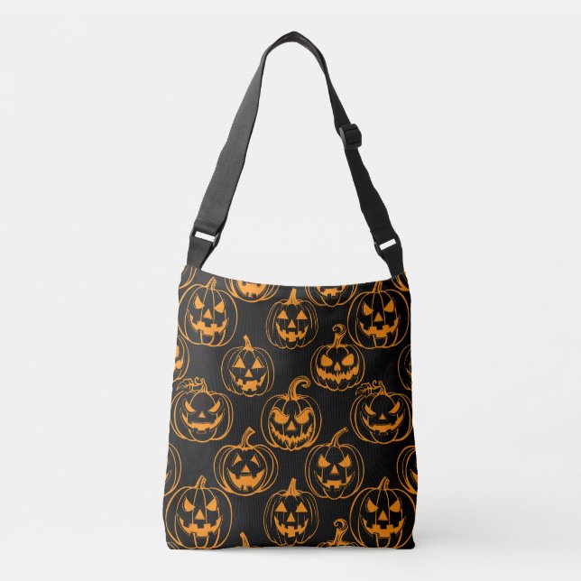 Sac Ajustable Motif Jack-o-lanterns.Orange Black BG (Devant)