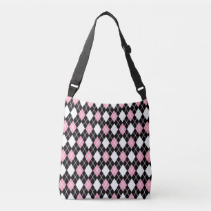 Sac Ajustable Motif Jacquard noir et rose sans couture