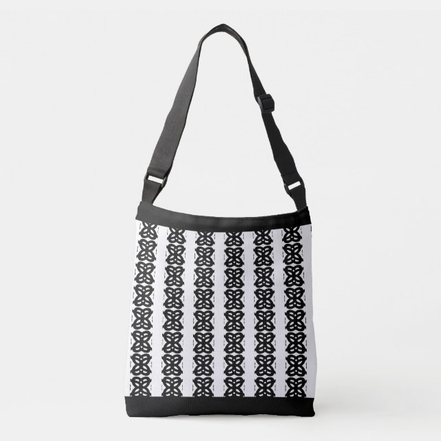 Sac Ajustable Motif ovale élégant noir et blanc (Devant)