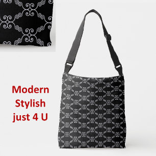 Sac Ajustable Motif vectoriel spirale blanche élégant sur fond n