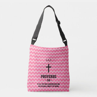 Sac Ajustable Motif Zigzag Magenta Verset Biblique Chrétien