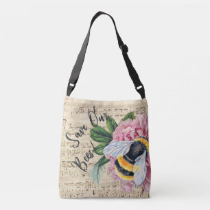 Sac Ajustable Musique pour la pivoine rose d'abeilles