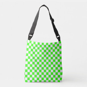 Sac Ajustable Neon Green Blanc À damiers Checkerboard Vintage