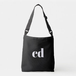 Sac Ajustable Noir blanc initiales monogramme moderne
