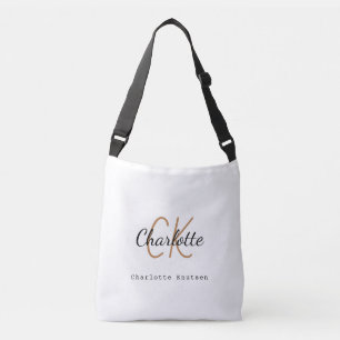Sac Ajustable Noir blanc nom monogramme initiales