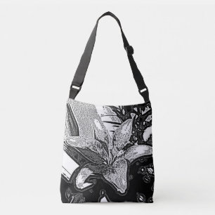 Sac Ajustable noir et blanc abstrait formes modernes