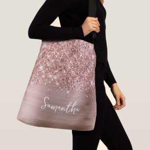 Sac Ajustable Nom du glamour or Rose Glitt