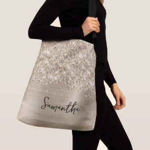 Sac Ajustable Nom Glamour Or Pâle Étincelant