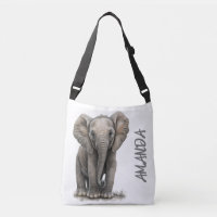 Nom personnalisé Eléphant Aquarelle Cute