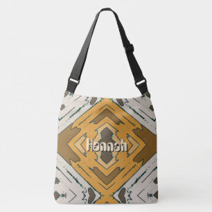 Sac Ajustable Nom personnalisé Géométrique Rustique Marron Or