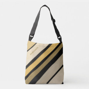 Sac Ajustable Nom personnalisé Or Noir Crème Rayures