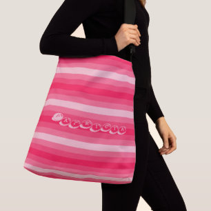 Sac Ajustable Nom personnalisé Patricia Pink Stripes Motif rayé