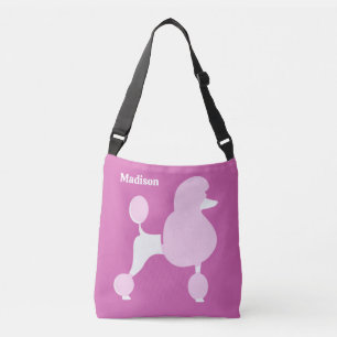 Sac Ajustable Nom personnalisé Poodle rose