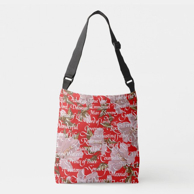 Sac Ajustable Noms de la calligraphie du Christ| Rouge| (Devant)