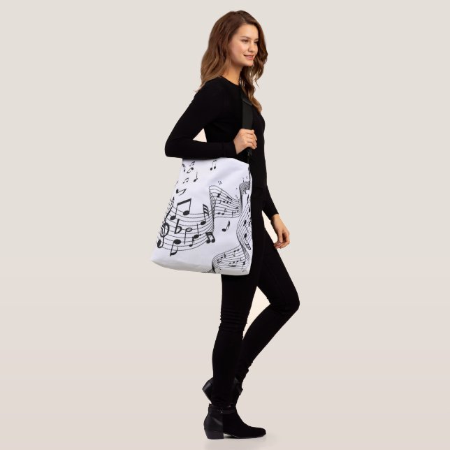 Sac Ajustable Notes de musique sur fond blanc  (Sur le modèle)