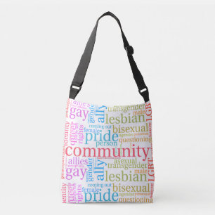 Sac Ajustable Nuage de mots de la communauté arc-en-ciel LGBTQ+