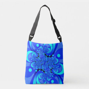 Sac Ajustable Nuances de bleu moderne art fractal Abstrait