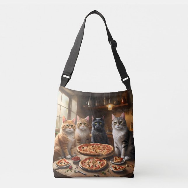 Sac Ajustable Nuit Pizza Chat, (Devant)